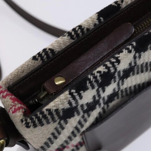 BURBERRY Nova Check Shoulder Bag Wool Beige - Picture 9 of 15